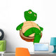 Cute Green Turtle Cartoon Wall Decal