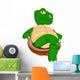 Cute Green Turtle Cartoon Wall Decal