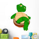 Cute Green Turtle Cartoon Wall Decal