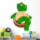 Cute Green Turtle Cartoon Wall Decal