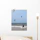Unidentified people during demonstration of kitesurfing Wall Mural