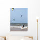 Unidentified people during demonstration of kitesurfing Wall Mural