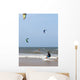 Unidentified people during demonstration of kitesurfing Wall Mural