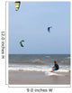 Unidentified people during demonstration of kitesurfing Wall Mural