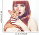 Beautiful lady with Abyssinian cat Wall Mural
