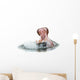 Hippo Yawning White Wall Decal