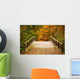 Bridge in autumn forest Wall Mural