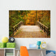 Bridge in autumn forest Wall Mural