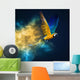 colorful explosion flying Macaw parrot Wall Mural