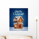 Gingerbread house. Christmas card Wall Mural
