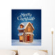 Gingerbread house. Christmas card Wall Mural