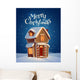 Gingerbread house. Christmas card Wall Mural