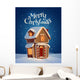 Gingerbread house. Christmas card Wall Mural