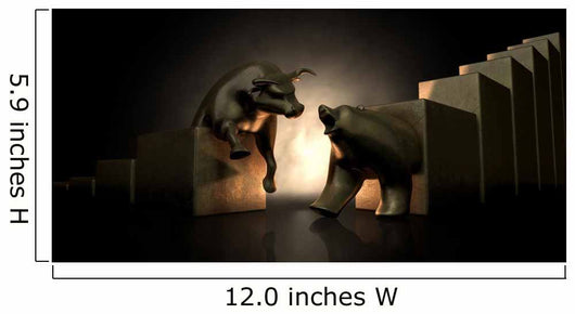 Bull And Bear Market Statues Wall Mural