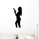 Silhouette of young sexy woman with gun Wall Decal