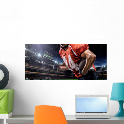American Football Sportsman Player Wall Decal shown on a wall