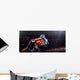 American football player in action at game time Wall Mural