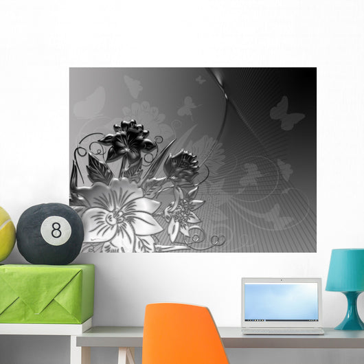ormament in black Wall Mural
