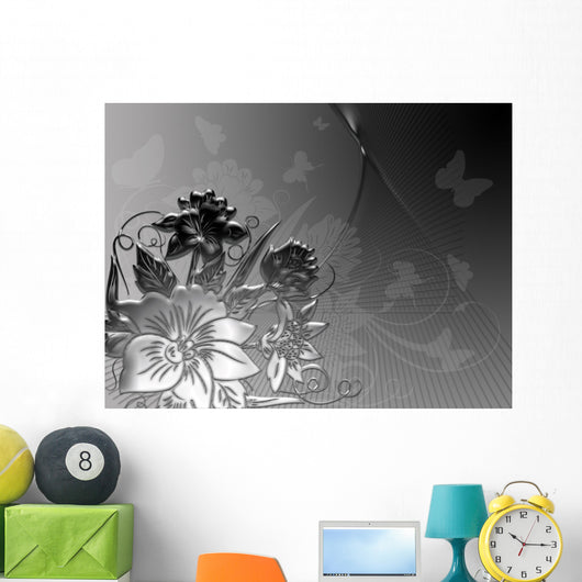 ormament in black Wall Mural