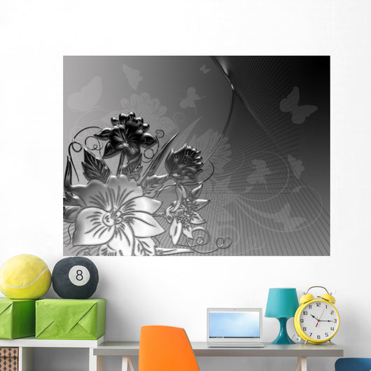 ormament in black Wall Mural