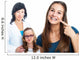Teen girl pointing at dental barces with doctor in background. Wall Mural