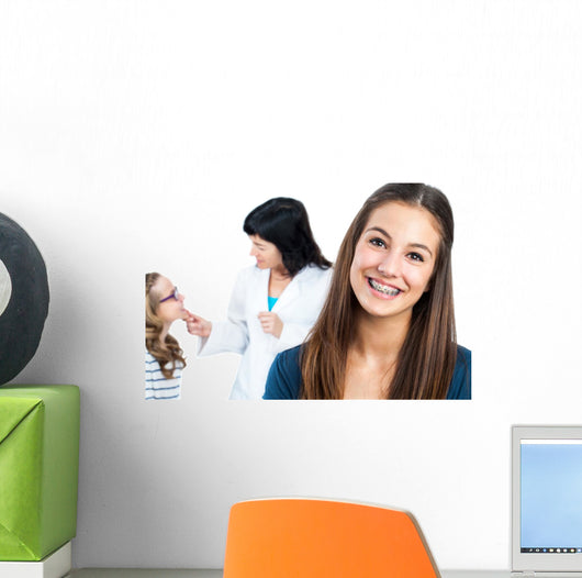 Teen Girl with Braces Wall Decal