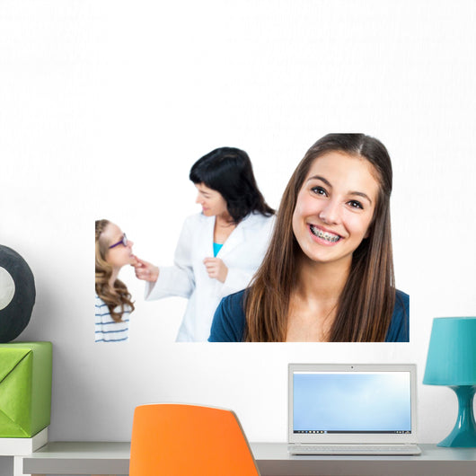 Teen Girl with Braces Wall Decal