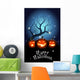 Illustration of three Jack O`Lanterns Wall Mural