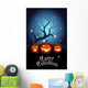Illustration of three Jack O`Lanterns Wall Mural