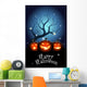 Illustration of three Jack O`Lanterns Wall Mural