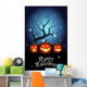 Illustration of three Jack O`Lanterns Wall Mural