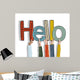Hands Holding Word Hello Wall Decal
