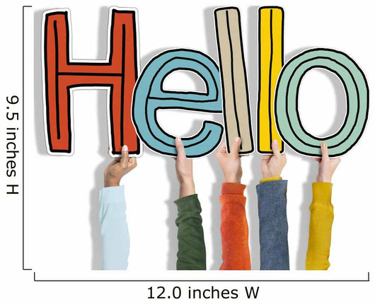 Hands Holding Word Hello Wall Decal