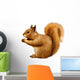 Red Squirrel, Sciurus Vulgaris, sitting eating Wall Decal