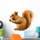 Red Squirrel, Sciurus Vulgaris, sitting eating Wall Decal