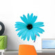 Daisy Blue Turquoise Wall Mural