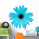 Daisy Blue Turquoise Wall Mural
