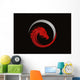 Dragon red logo vector Wall Mural