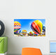 Bright Hot Air Balloons Glowing at Night Wall Mural