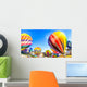 Bright Hot Air Balloons Glowing at Night Wall Mural