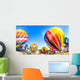 Bright Hot Air Balloons Glowing at Night Wall Mural