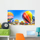 Bright Hot Air Balloons Glowing at Night Wall Mural