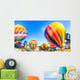 Bright Hot Air Balloons Glowing at Night Wall Mural