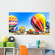 Bright Hot Air Balloons Glowing at Night Wall Mural
