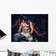 muscle shaped man tired sitting relaxed with weights and energy Wall Mural