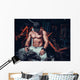 muscle shaped man tired sitting relaxed with weights and energy Wall Mural