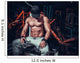muscle shaped man tired sitting relaxed with weights and energy Wall Mural