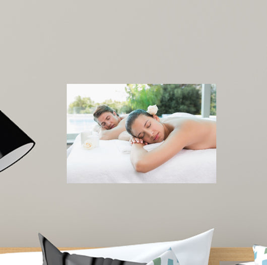 Couple Lying Massage Table Wall Decal