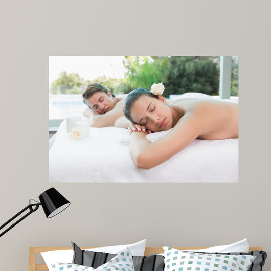 Couple Lying Massage Table Wall Decal