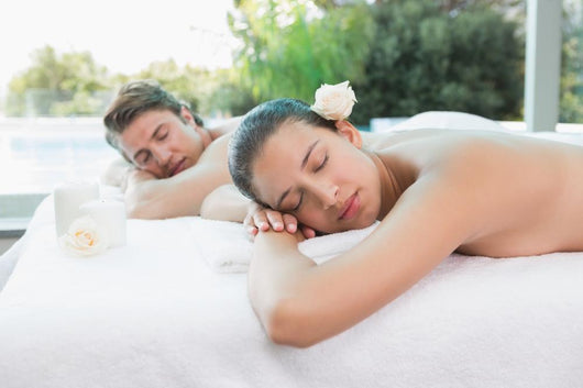 Couple Lying Massage Table Wall Decal